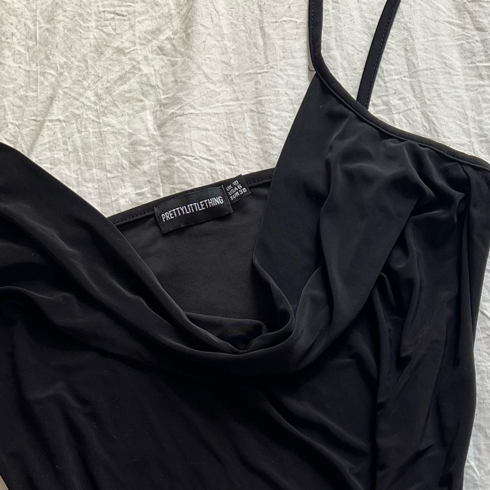 PLT Black Slinky Cowl Neck Mini Dress - Picture 4 of 5